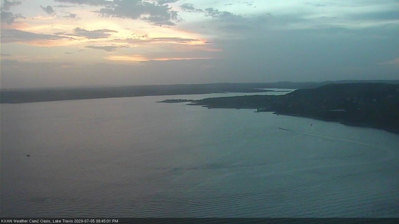 Lake Travis webcam, July 5, 2020 8:45 PM CT