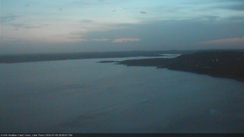 Lake Travis webcam, July 5, 2020 9:00 PM CT