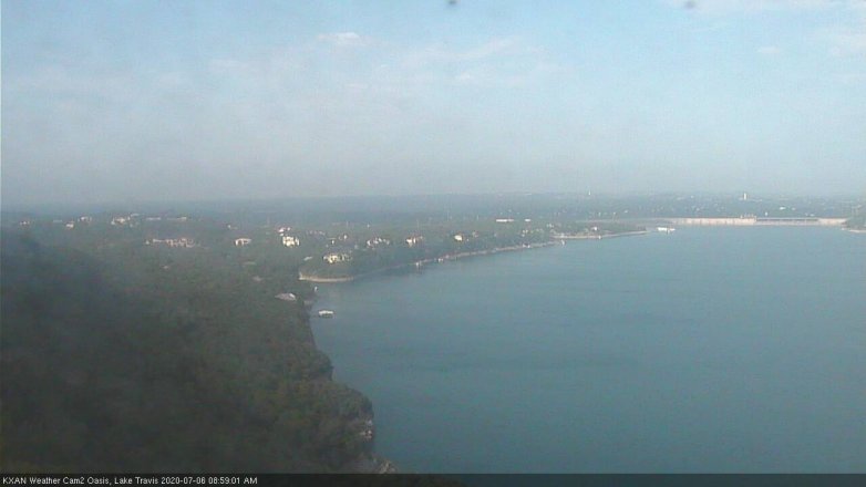 Lake Travis webcam, July 6, 2020 9:00 AM CT