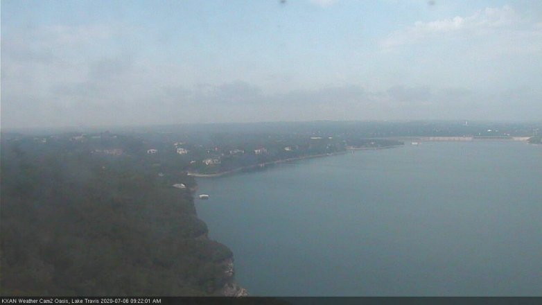 Lake Travis webcam, July 6, 2020 9:25 AM CT