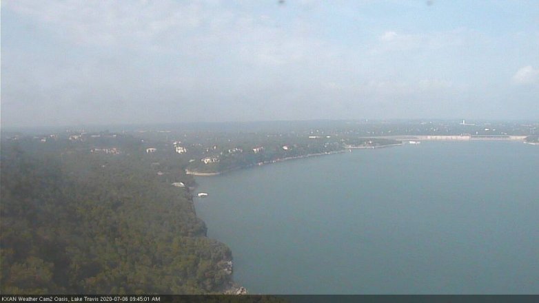 Lake Travis webcam, July 6, 2020 9:45 AM CT