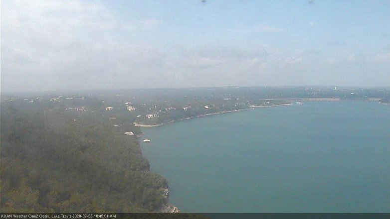 Lake Travis webcam, July 6, 2020 10:45 AM CT