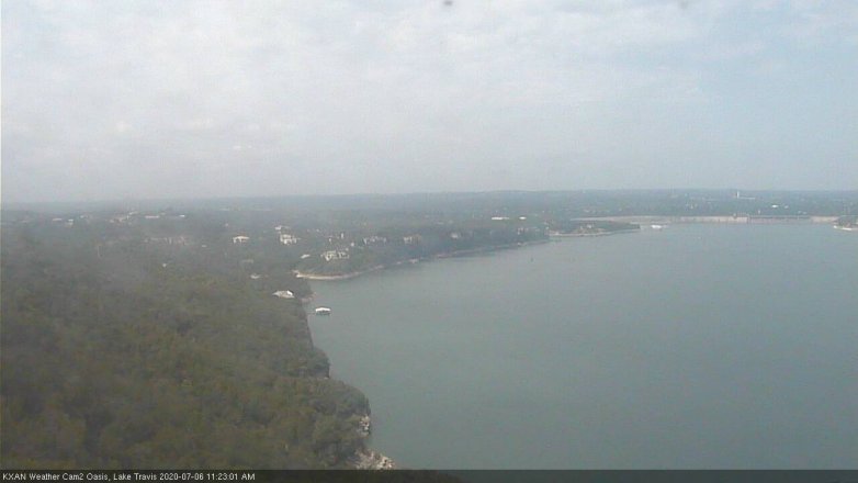Lake Travis webcam, July 6, 2020 11:25 AM CT