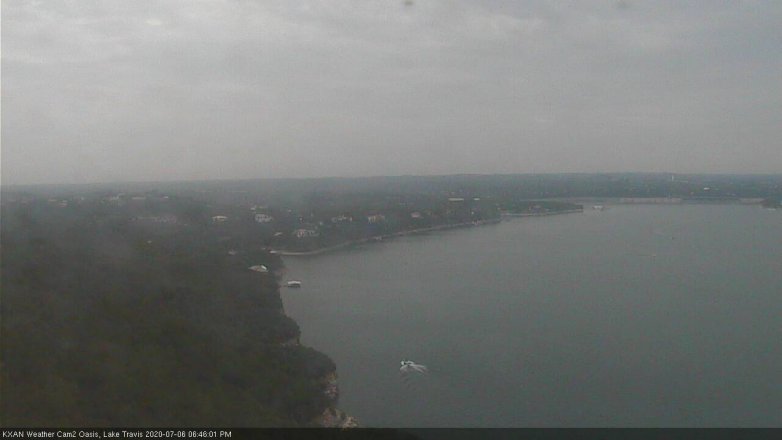 Lake Travis webcam, July 6, 2020 6:45 PM CT