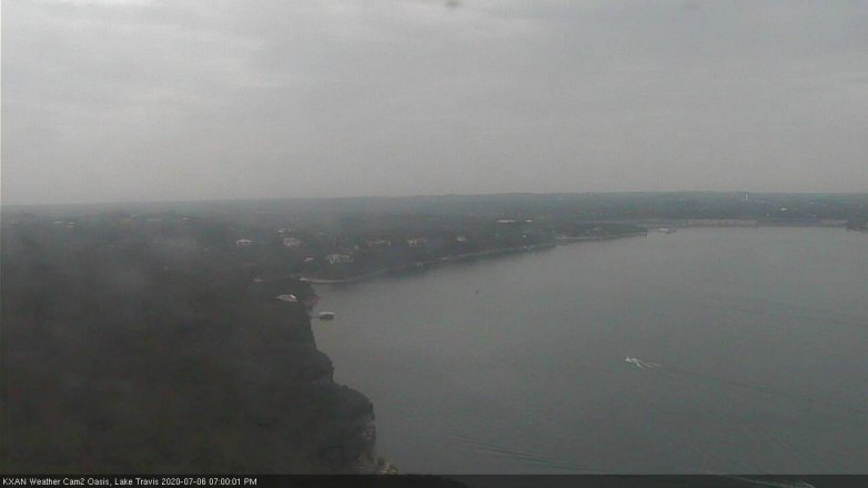 Lake Travis webcam, July 6, 2020 7:00 PM CT