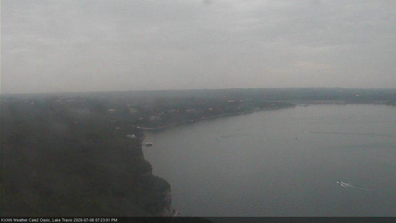 Lake Travis webcam, July 6, 2020 7:25 PM CT