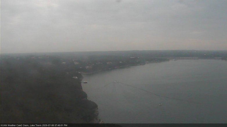 Lake Travis webcam, July 6, 2020 7:45 PM CT