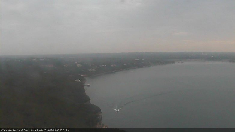 Lake Travis webcam, July 6, 2020 8:00 PM CT