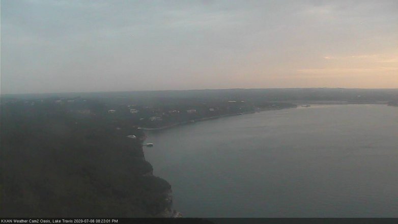 Lake Travis webcam, July 6, 2020 8:25 PM CT