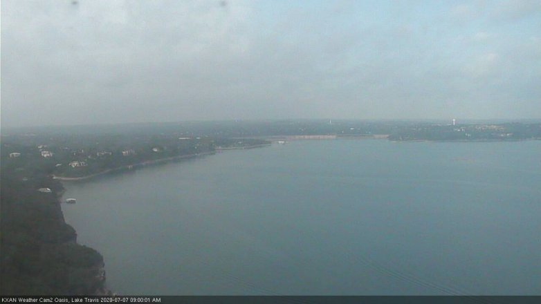 Lake Travis webcam, July 7, 2020 9:00 AM CT