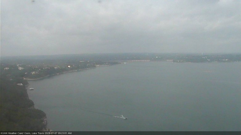 Lake Travis webcam, July 7, 2020 9:25 AM CT