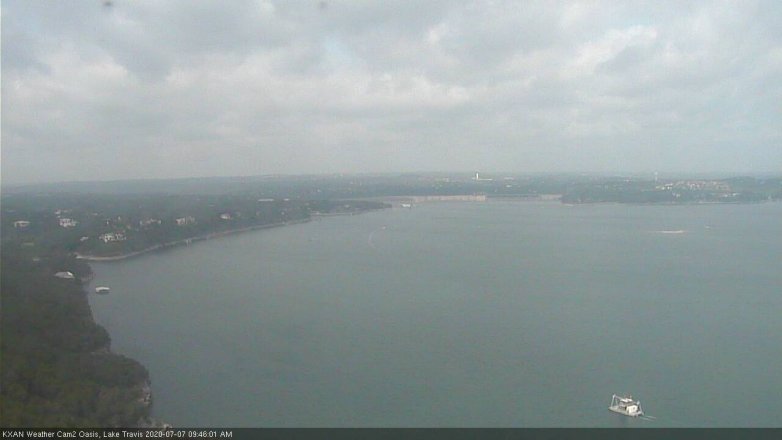 Lake Travis webcam, July 7, 2020 9:45 AM CT