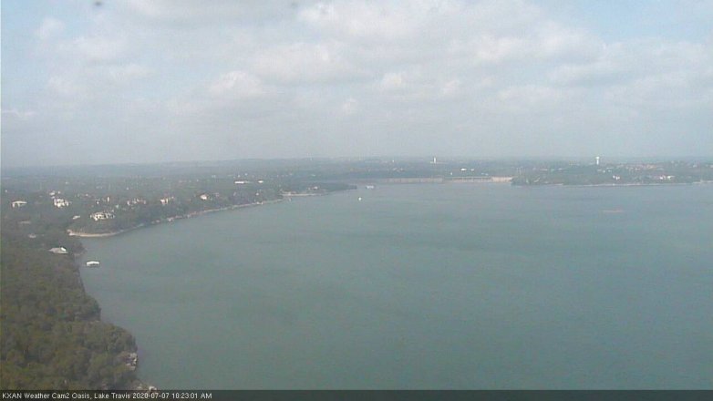 Lake Travis webcam, July 7, 2020 10:25 AM CT