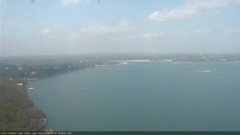 Lake Travis webcam, July 7, 2020 10:45 AM CT