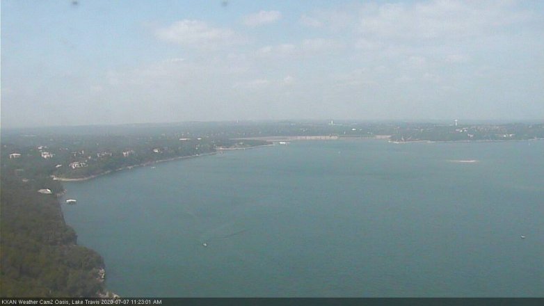 Lake Travis webcam, July 7, 2020 11:25 AM CT