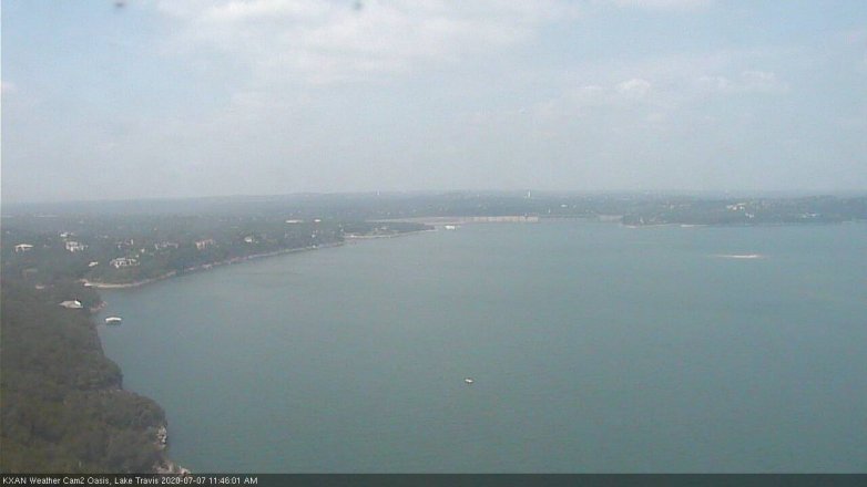 Lake Travis webcam, July 7, 2020 11:45 AM CT