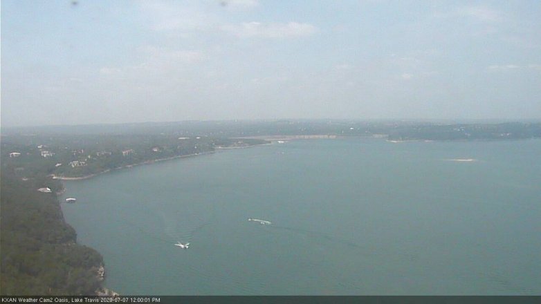 Lake Travis webcam, July 7, 2020 12:00 PM CT