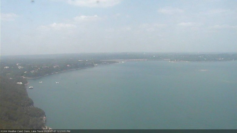 Lake Travis webcam, July 7, 2020 12:25 PM CT