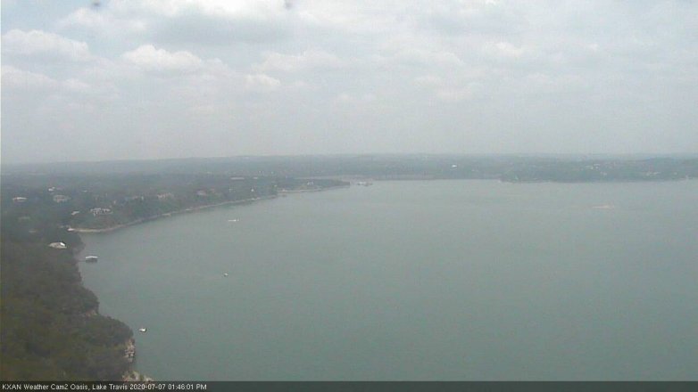 Lake Travis webcam, July 7, 2020 1:45 PM CT