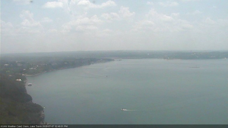 Lake Travis webcam, July 7, 2020 2:45 PM CT