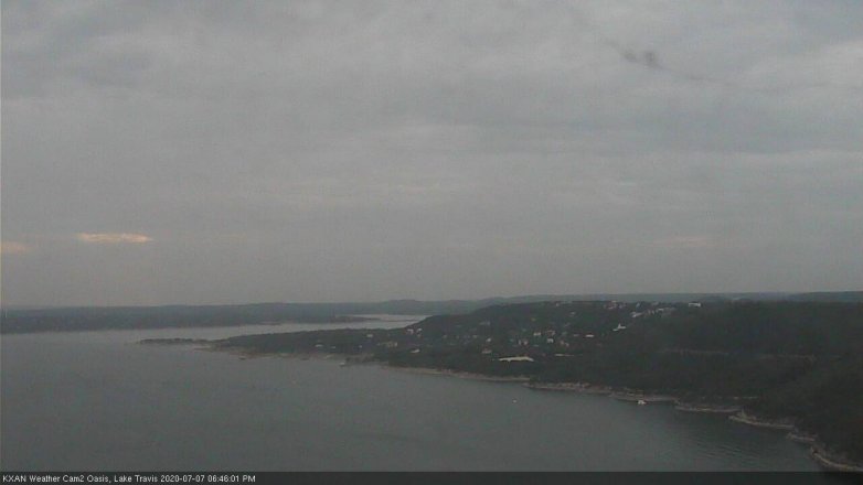 Lake Travis webcam, July 7, 2020 6:45 PM CT