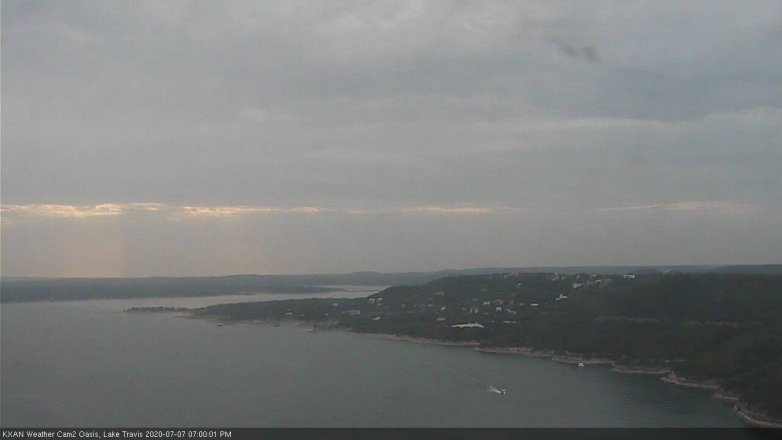 Lake Travis webcam, July 7, 2020 7:00 PM CT