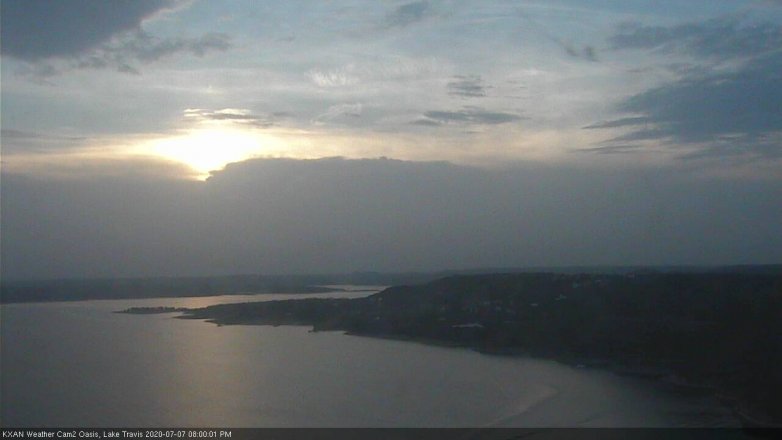 Lake Travis webcam, July 7, 2020 8:00 PM CT