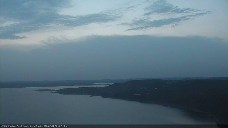 Lake Travis webcam, July 7, 2020 8:45 PM CT