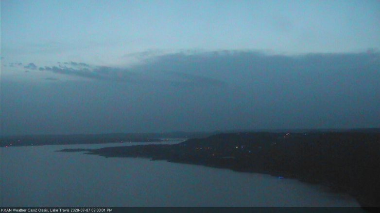 Lake Travis webcam, July 7, 2020 9:00 PM CT