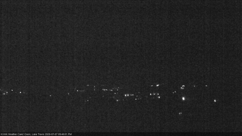 Lake Travis webcam, July 7, 2020 9:45 PM CT
