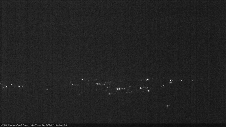 Lake Travis webcam, July 7, 2020 10:00 PM CT
