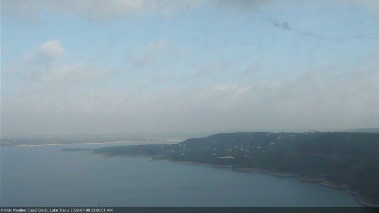 Lake Travis webcam, July 8, 2020 9:00 AM CT