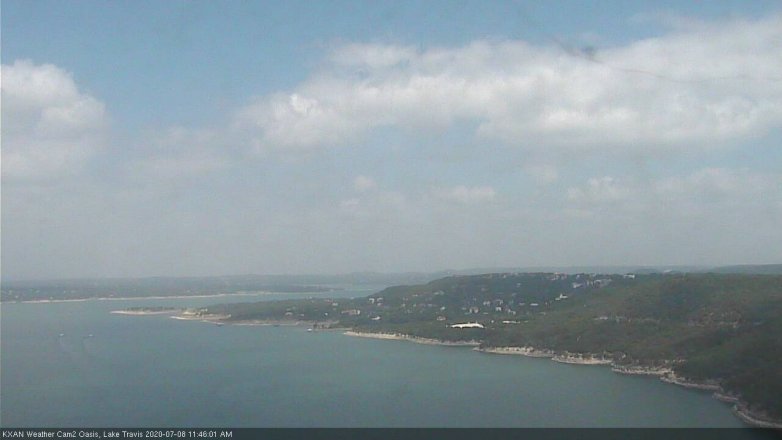 Lake Travis webcam, July 8, 2020 11:45 AM CT
