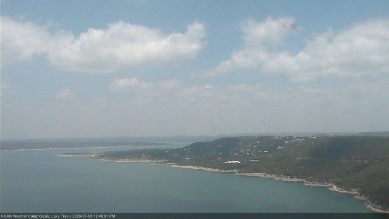 Lake Travis webcam, July 8, 2020 12:45 PM CT