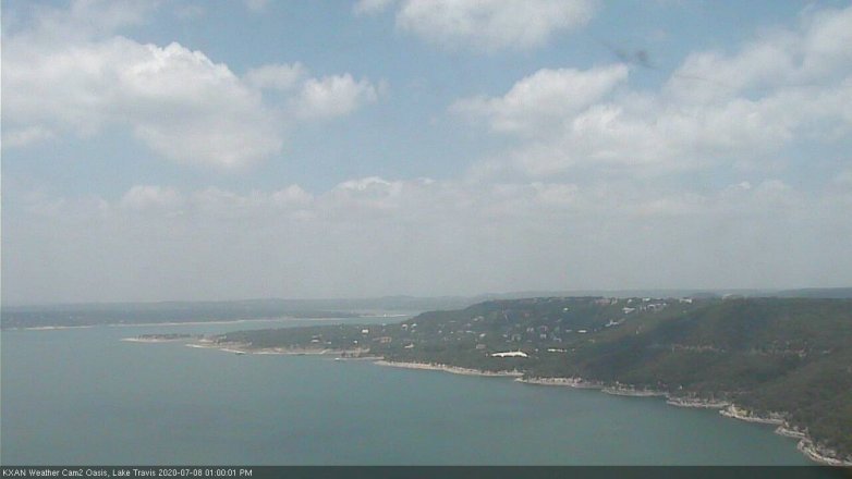 Lake Travis webcam, July 8, 2020 1:00 PM CT