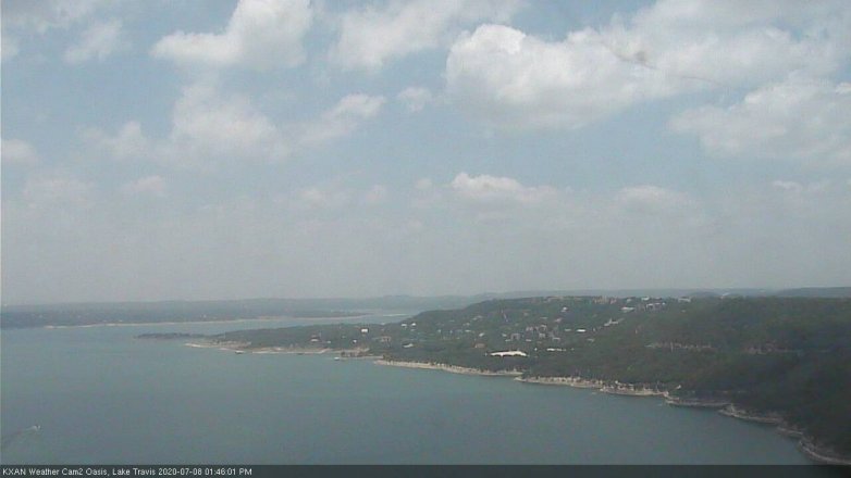 Lake Travis webcam, July 8, 2020 1:45 PM CT