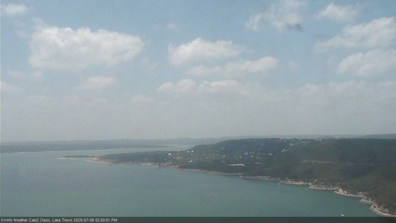 Lake Travis webcam, July 8, 2020 2:00 PM CT