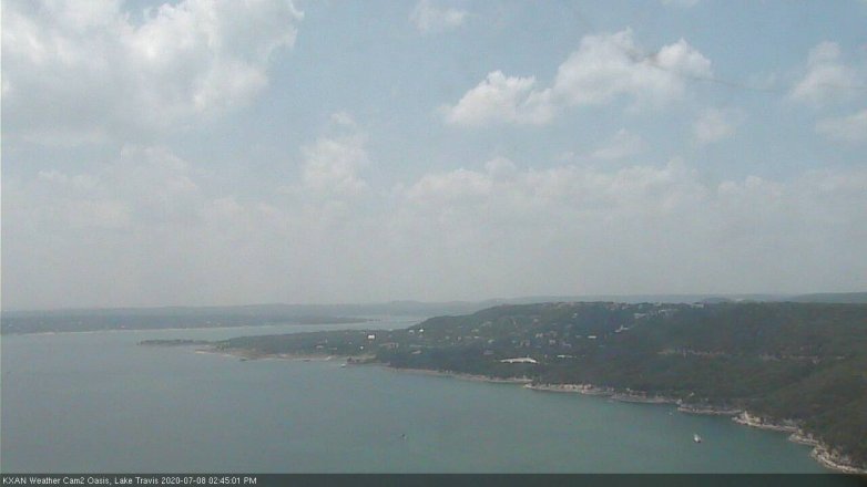 Lake Travis webcam, July 8, 2020 2:45 PM CT