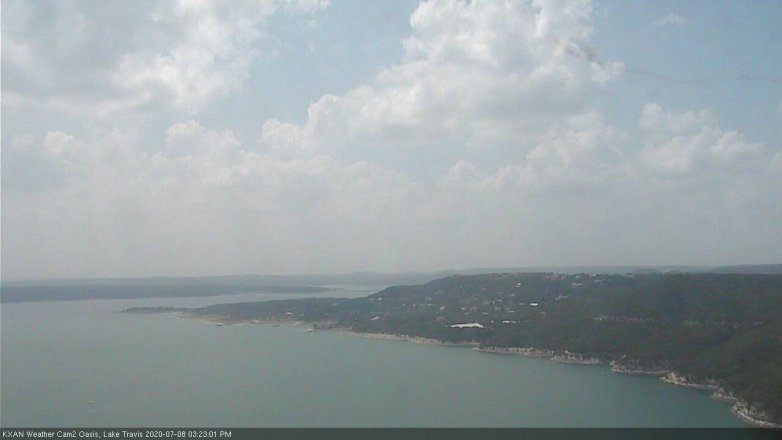 Lake Travis webcam, July 8, 2020 3:25 PM CT