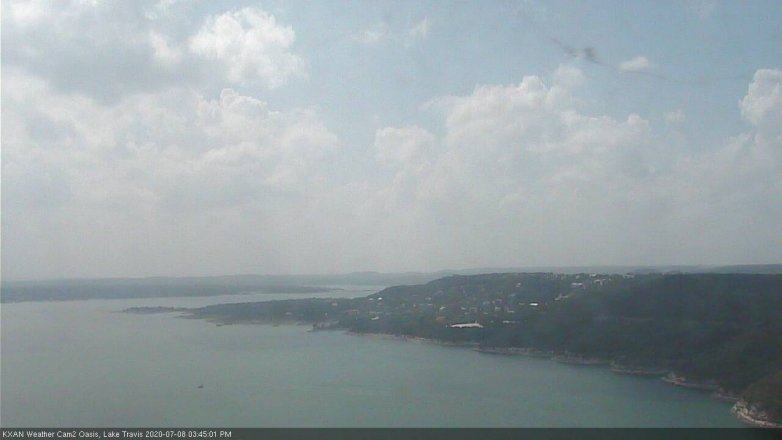 Lake Travis webcam, July 8, 2020 3:45 PM CT