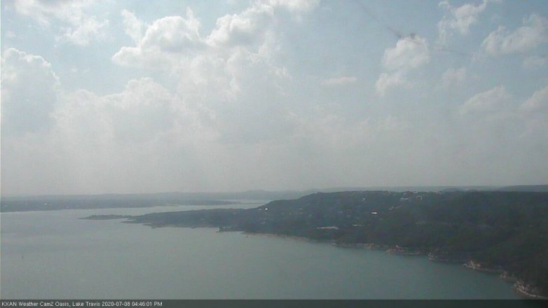 Lake Travis webcam, July 8, 2020 4:45 PM CT