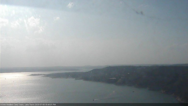 Lake Travis webcam, July 8, 2020 5:45 PM CT