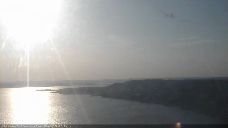 Lake Travis webcam, July 8, 2020 6:45 PM CT