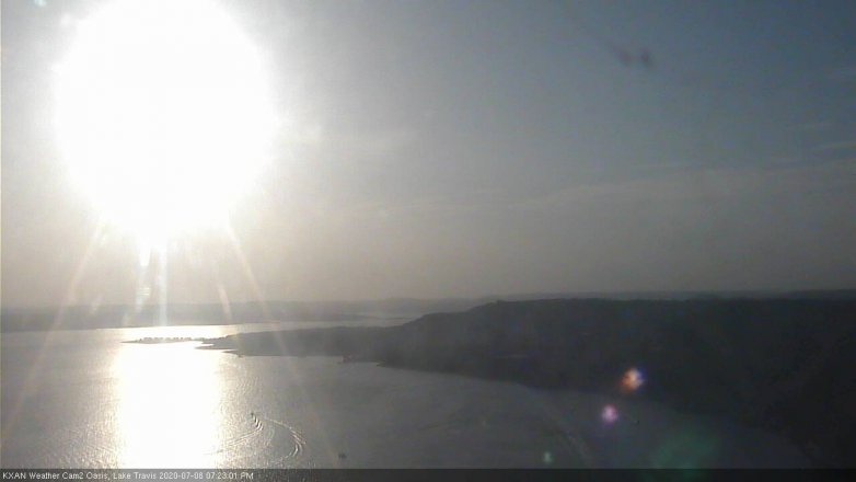 Lake Travis webcam, July 8, 2020 7:25 PM CT