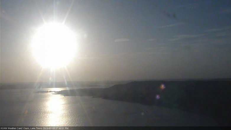 Lake Travis webcam, July 8, 2020 7:45 PM CT
