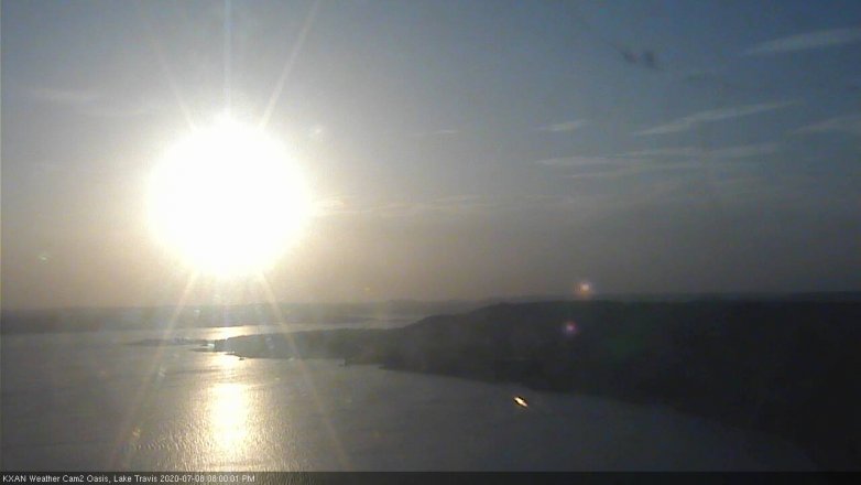 Lake Travis webcam, July 8, 2020 8:00 PM CT