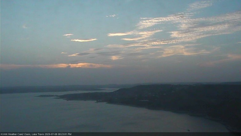 Lake Travis webcam, July 8, 2020 8:25 PM CT