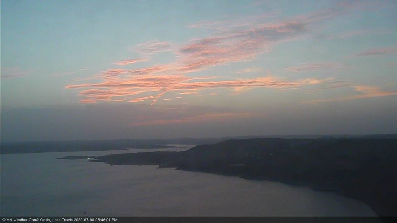 Lake Travis webcam, July 8, 2020 8:45 PM CT