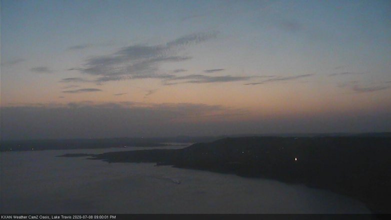 Lake Travis webcam, July 8, 2020 9:00 PM CT