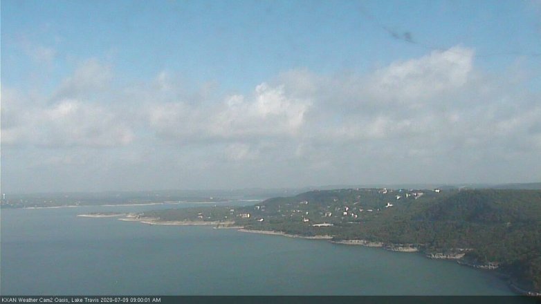 Lake Travis webcam, July 9, 2020 9:00 AM CT